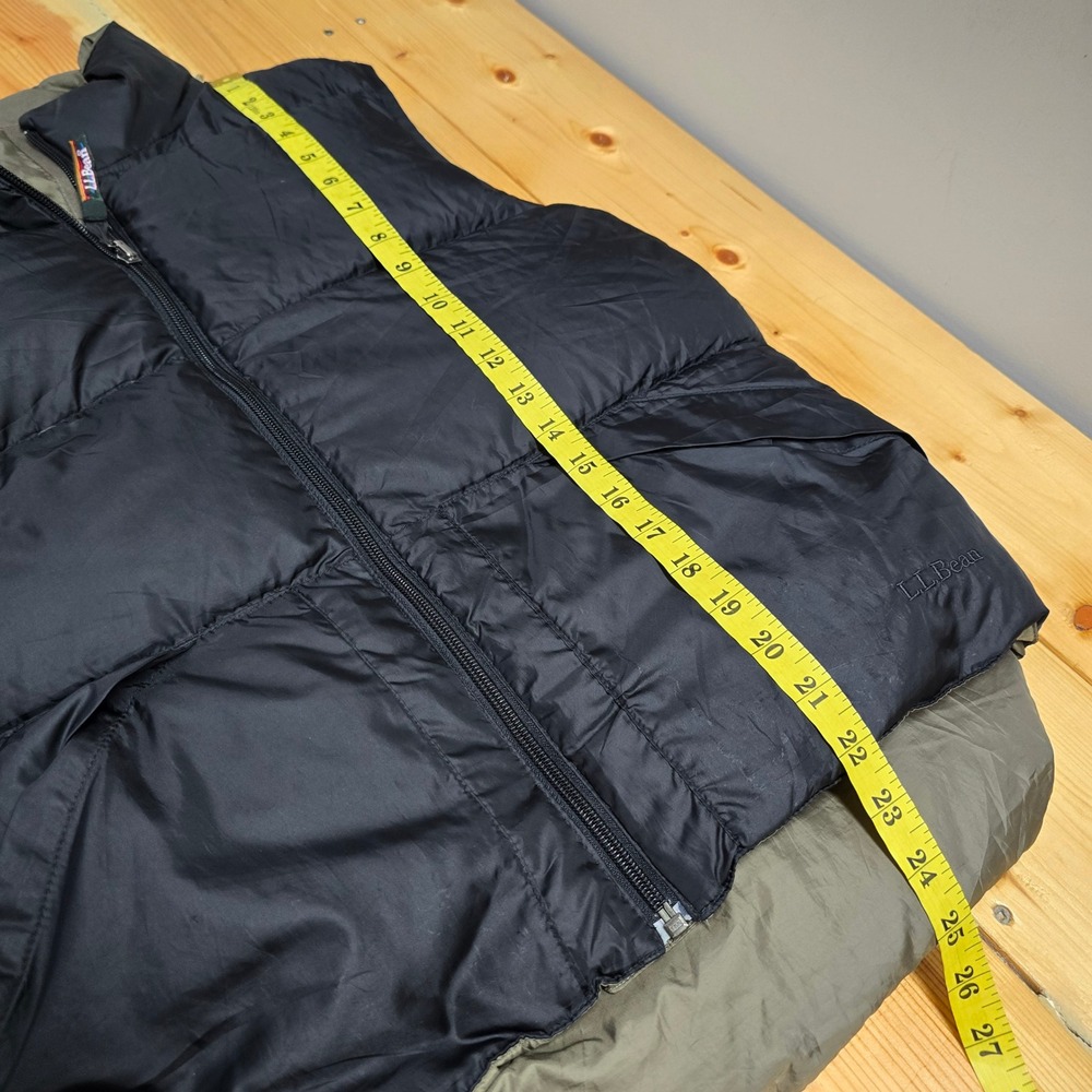 LL Bean Reversible Down Puffer Vest Womens S Olive Green Black Gorpcore Outdoor - Picture 14 of 15